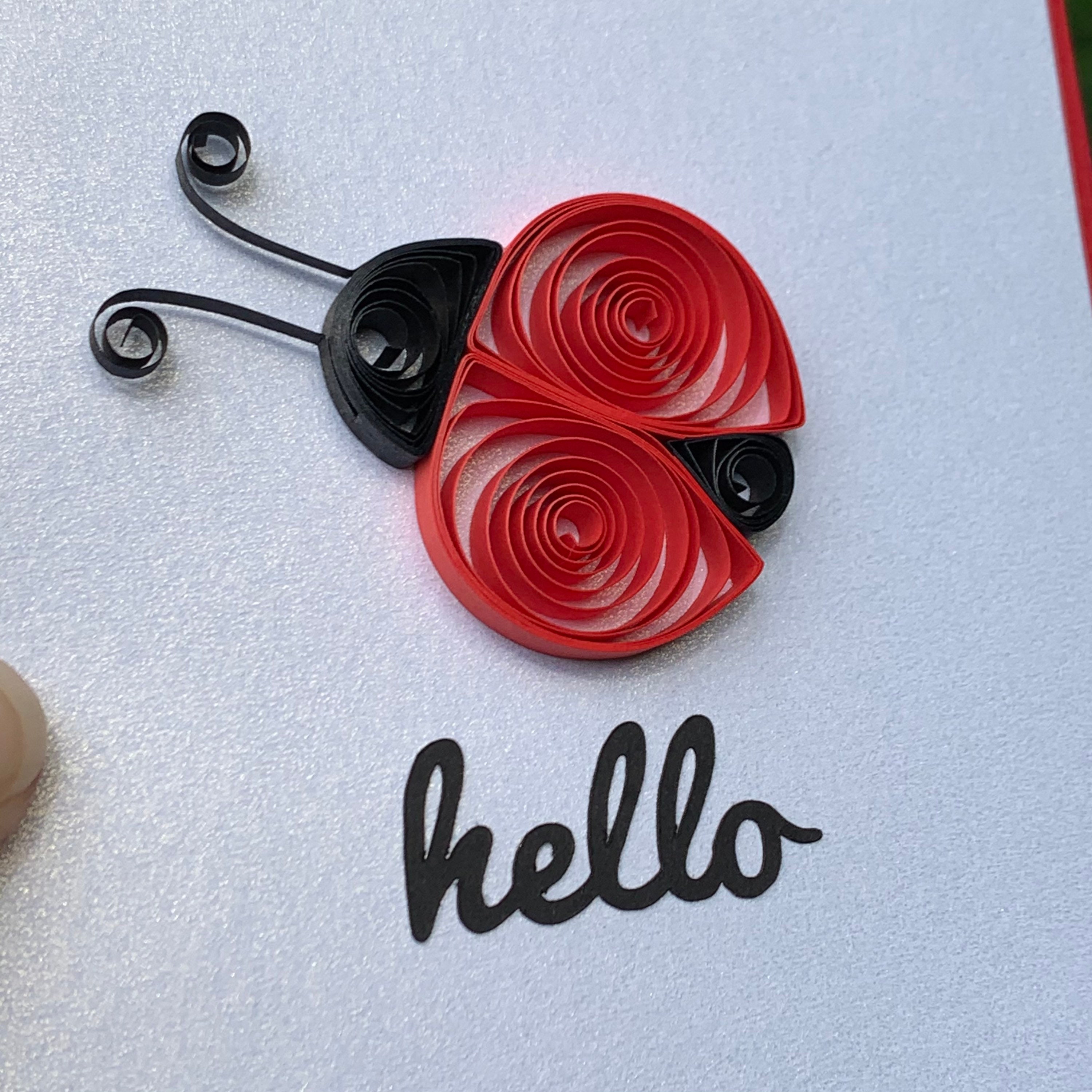 Handmade Quilled Ladybug Greeting Card With Beautiful Matching Etsy