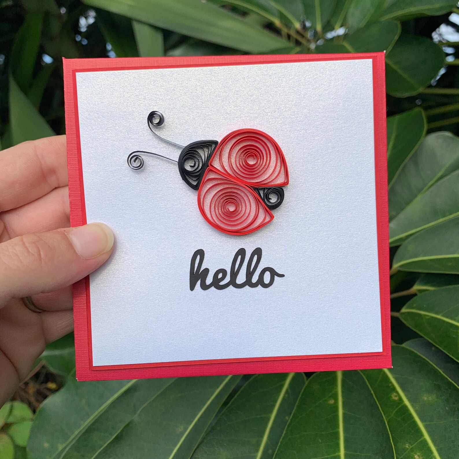 Handmade Quilled Ladybug Greeting Card With Beautiful Matching Etsy