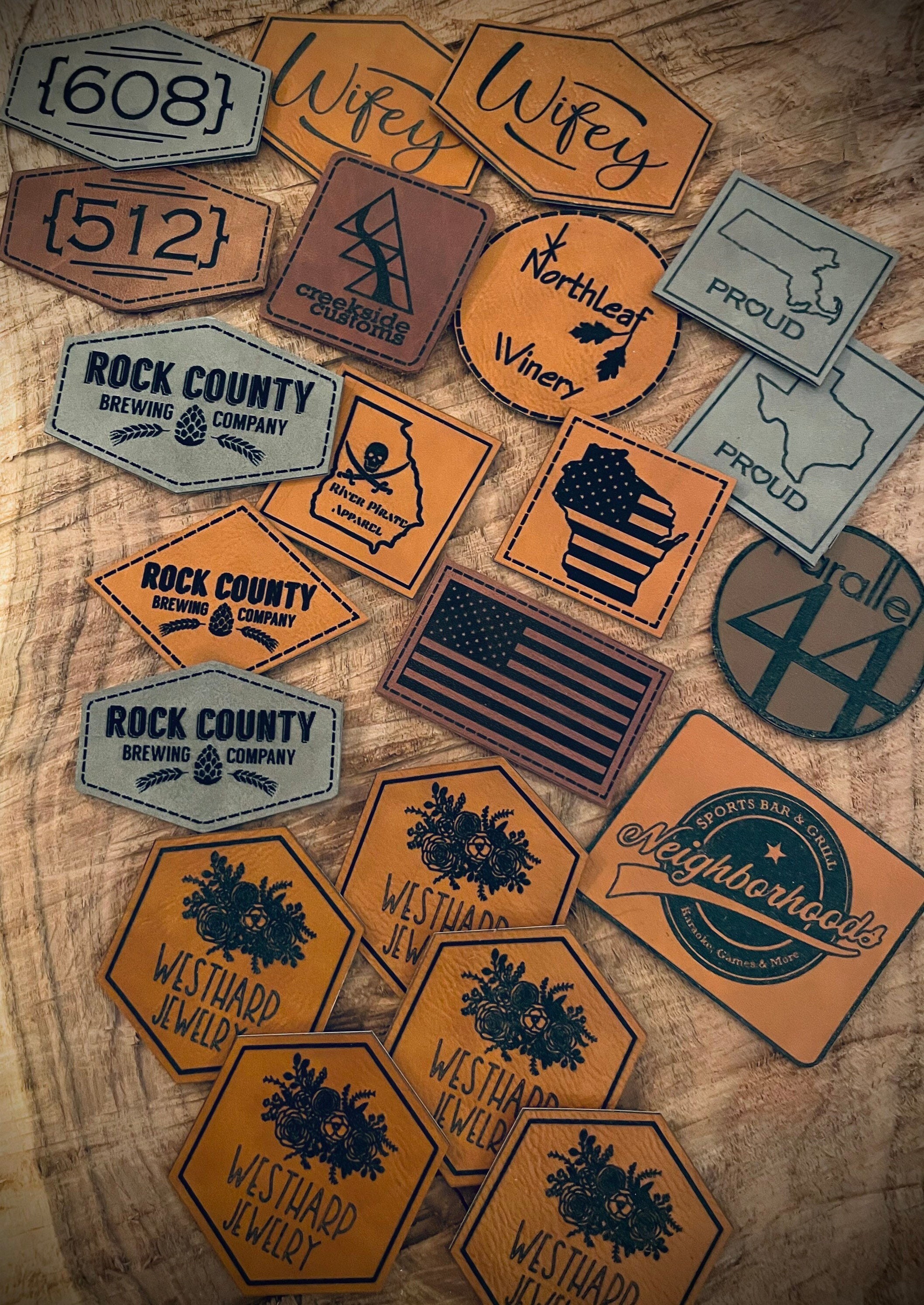 Custom Velcro Leather Patch — Lakeside Laser Engraving