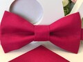 Fuchsia Linen Bow Tie / Sizes: Adult, Child, Baby / Ceremony/Wedding/Baptism/Communion