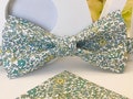 Liberty Katie and Millie Mint Bow Tie/Adult/Child/Baby/Pocket Size/Cufflinks/Ceremony/Wedding/Christening