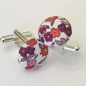 Liberty Fabric Cufflinks Ava B Spring/Wedding/Ceremony/Baptism/Communion