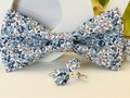 Liberty Eloise Blue Bow Tie/Adult/Child/Baby/Pocket Size/Suit/Ceremony/Wedding/Baptism/Communion