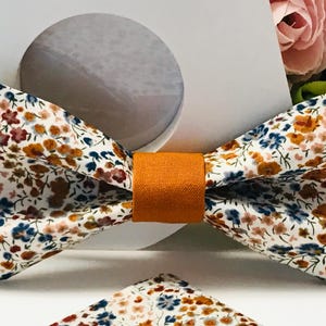 Liberty Phoebe Rust and Orange Rust Cotton Bow Tie / Adult / Child / Baby / Pocket Square / Formal / Wedding / Christening