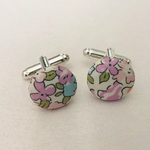Liberty Fabric Cufflinks Michèle E/Wedding/Ceremony/Baptism/Communion