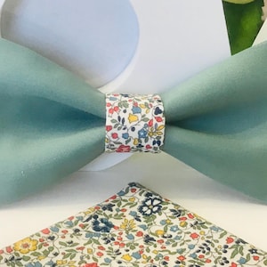 Katie and Millie Sage Green and Liberty Multicolor Bow Tie /Adult/Child/Baby /Pocket Square/Cufflinks