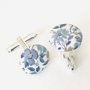 Liberty Fabric Cufflinks Hannah/Wedding/Ceremony/Baptism/Communion