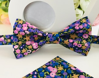 Pajarita Liberty Wiltshire Stars B/Adulto/Niño/Bebé/Traje de bolsillo/Gemelos/Ceremonia/Boda/Bautismo