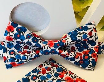 Liberty Wiltshire Bow Tie Blue White Red /Adult/Child/Baby/Costume Pocket/Cufflinks/Ceremony/Wedding/Baptism