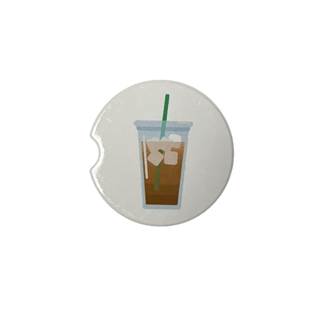 Iced Coffee Ceramic Car Cup Holder Coaster Etsy