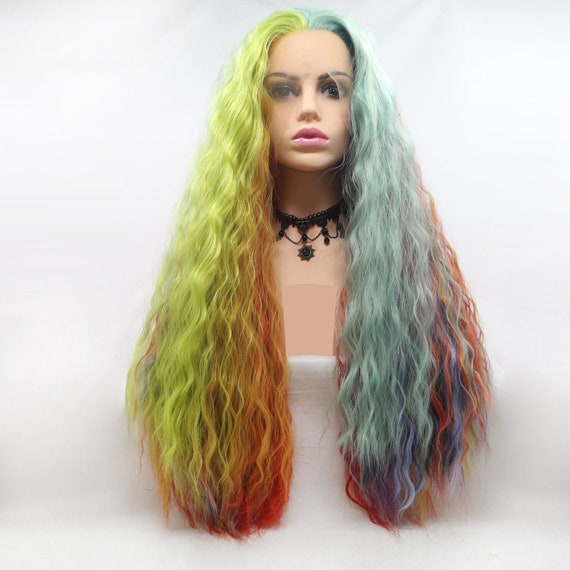 Wigs Rainbow Wig Wigs For Women Cosplay Hair Accessories Etsy