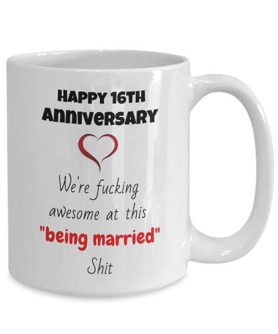 16th Wedding Anniversary Tumbler Cup 16 Year Gift For Wife Women Her F-91O 16th Wedding Anniversary Tumbler Cup 16 Year Gift For Wife Women Her F-91O