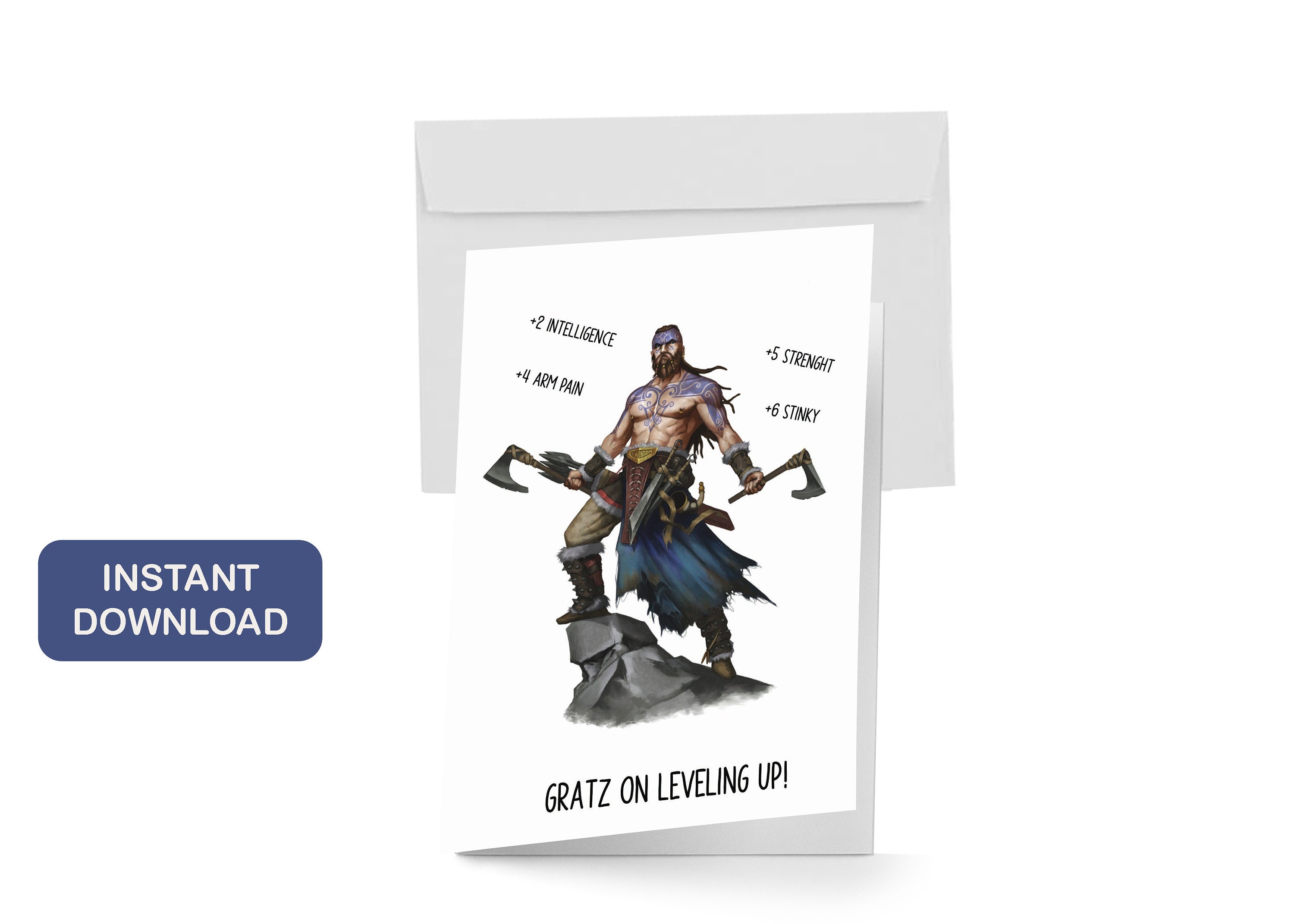 Dungeons and Dragons Birthday Card D&amp;D Character Card Gift for Friend ...