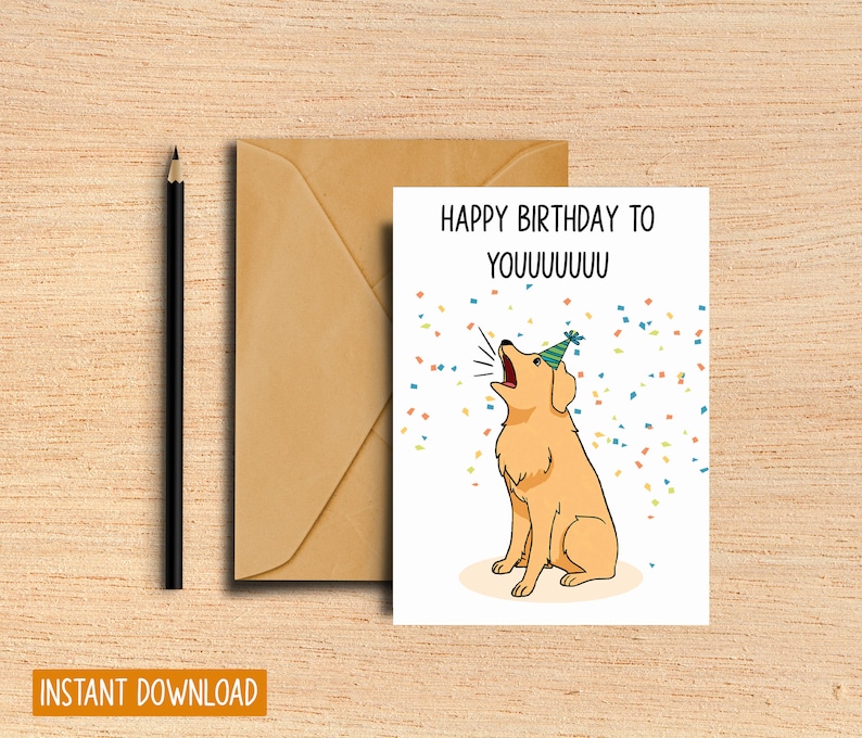Printable Dog Birthday Card Funny Birthday Card 5x7 - Etsy