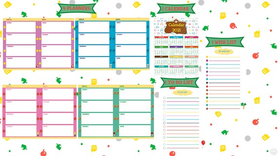 Animal Crossing Planner Calendrier 21 Liste Des Vœux Etsy Animal Crossing Planner Calendrier 21 Liste Des Vœux Etsy