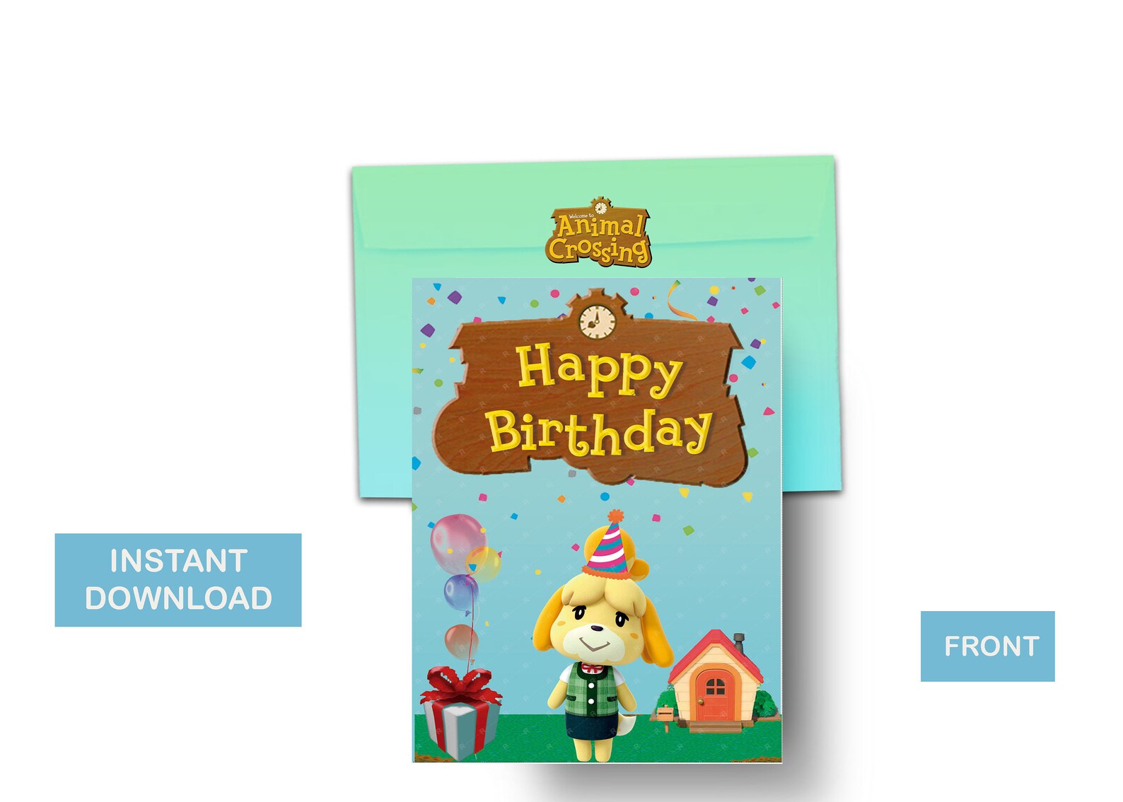 Animal Crossing Birthday Card Isabelle Birthday Card Etsy