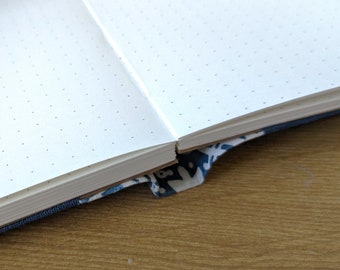A6 handmade bullet journal with delft blue cover