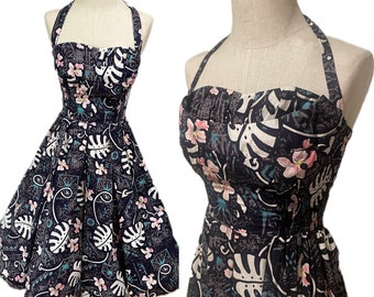 Vintage 50’s Alfred Shaheen Aloha Tiki Halter dress