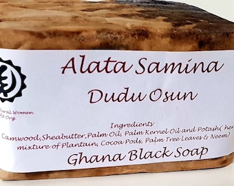 Alata Samina – Raw Ghana Sheabutter Black Soap – Unrafinniert Schwarze Seife