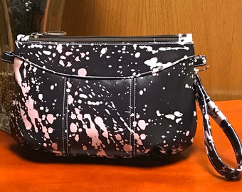 Clutch Tasche, Abendtasche, Datum Nacht Clutch, rosa Splatter