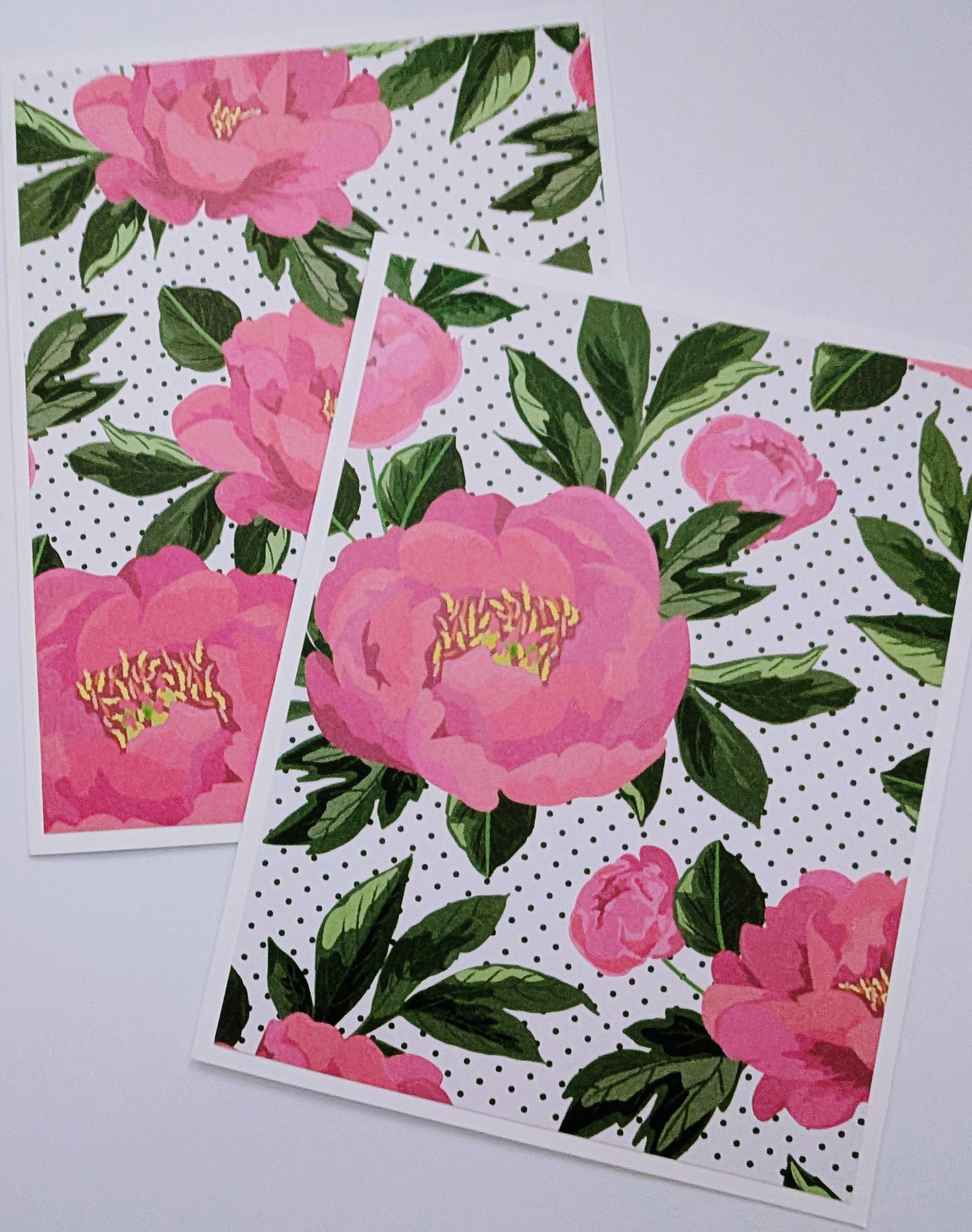 Handmade Assortment Set of 6 Floral Note Cards With Envelopes, Love ...