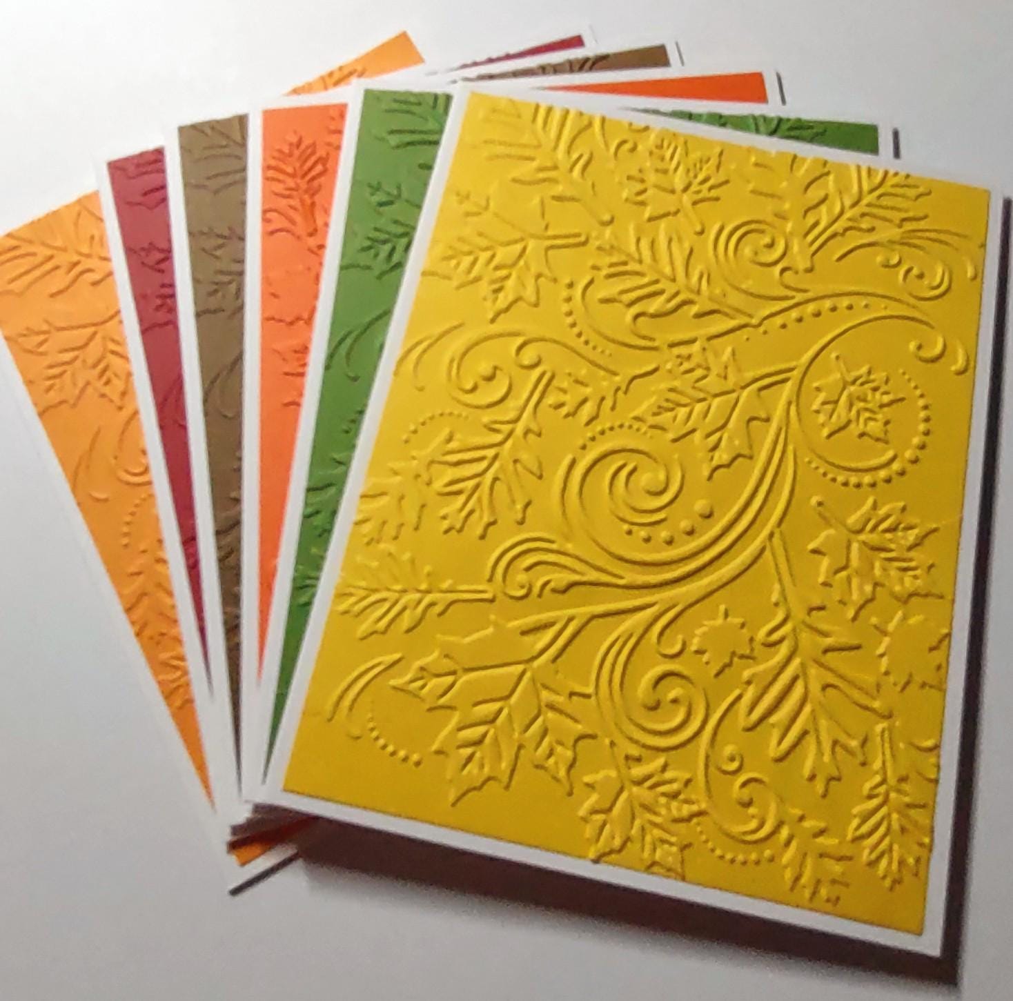 Set of 6 Hand Embossed Fall Blank Note Cards With Envelopes - Etsy