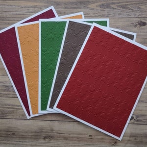 Set of 5 Embossed Fall Leaves Blank Note cards with envelopes