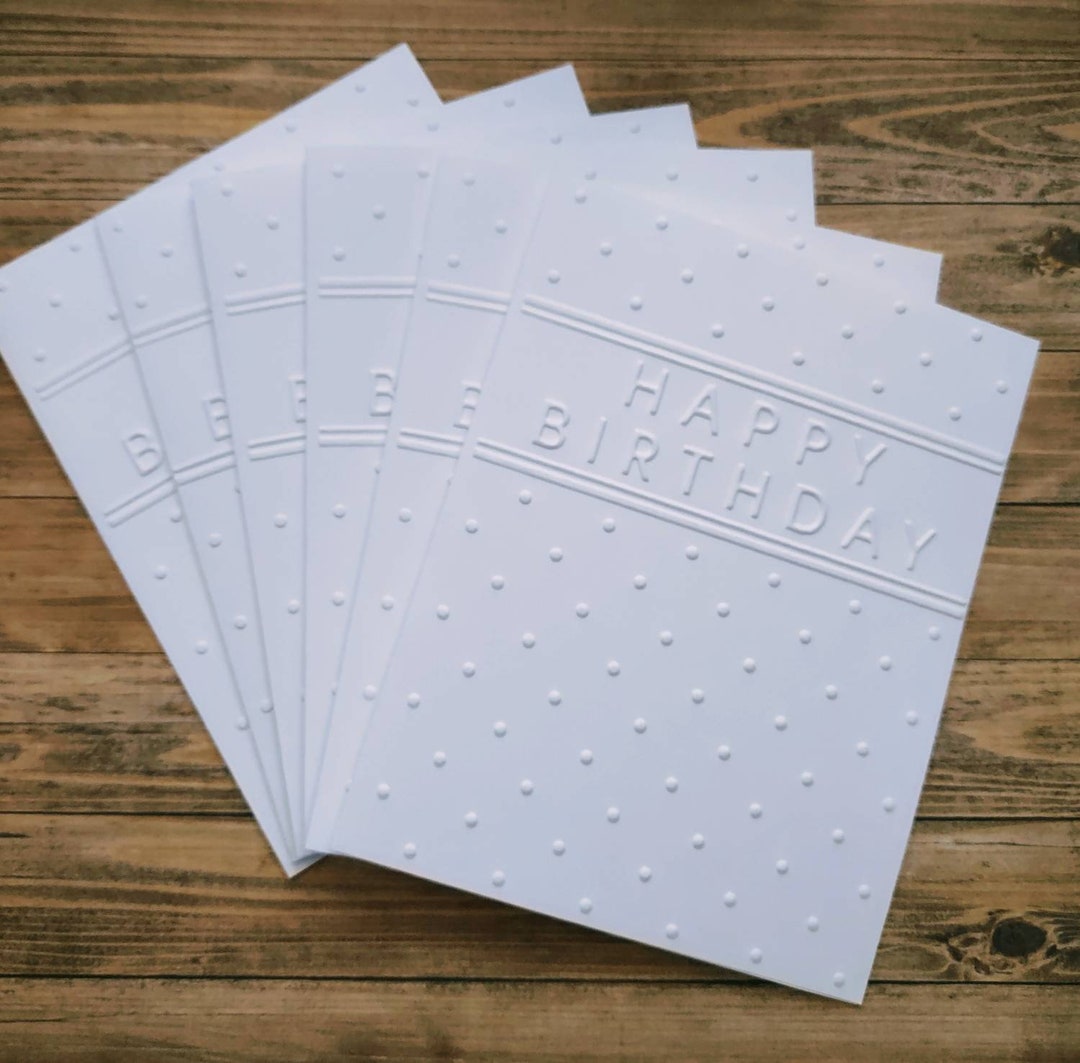 Set of 6 Embossed Happy Birthday Note Cards With Envelopes Cards - Etsy