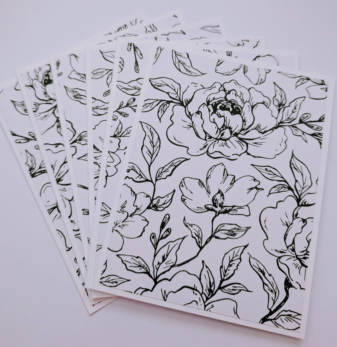 Handmade Assortment Set of 6 Floral Note Cards With Envelopes, Love ...