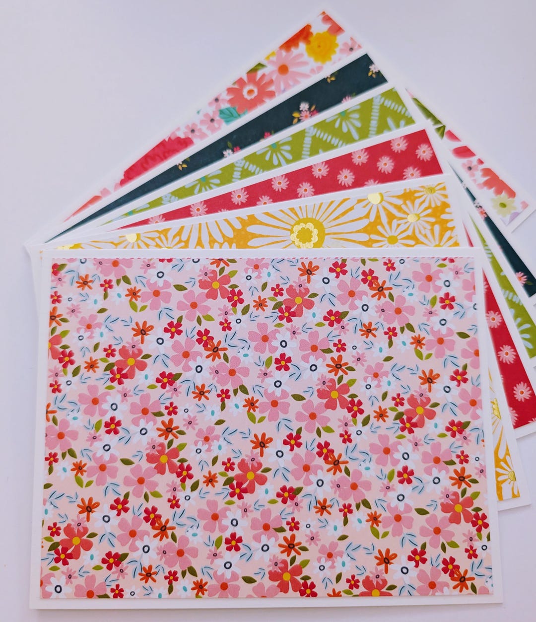 Handmade Assortment Set of 6 Floral Note Cards With Envelopes, Love ...