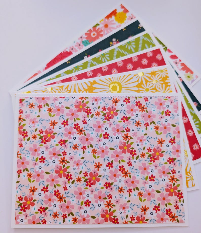 Handmade Assortment Set of 6 Floral Note Cards With Envelopes, Love ...