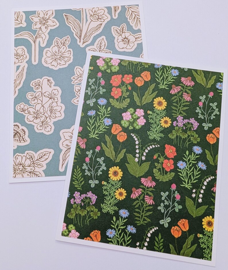Handmade Assortment Set of 6 Floral Note Cards With Envelopes, Love ...