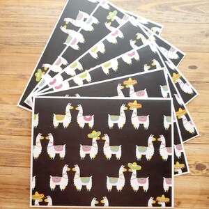Set of Festive Llamas Cinco de Mayo Fiesta Blank Notecards with envelopes