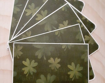 Set of 6 Shamrock St Patrick's Day Notecards with Envelopes, Lucky cards