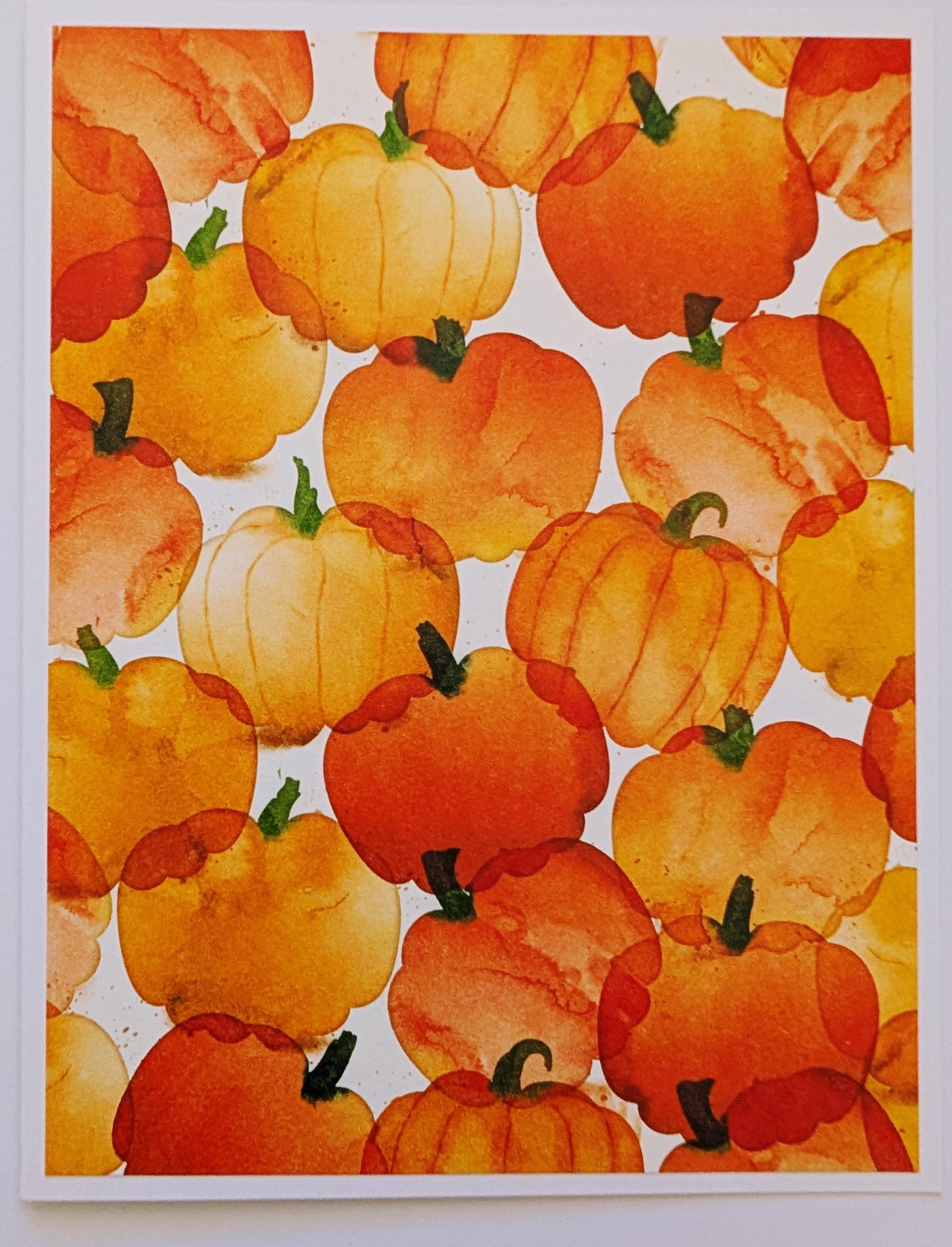 Handmade Set of 6 Watercolor Harvest Pumpkin Fall Halloween Notecards ...