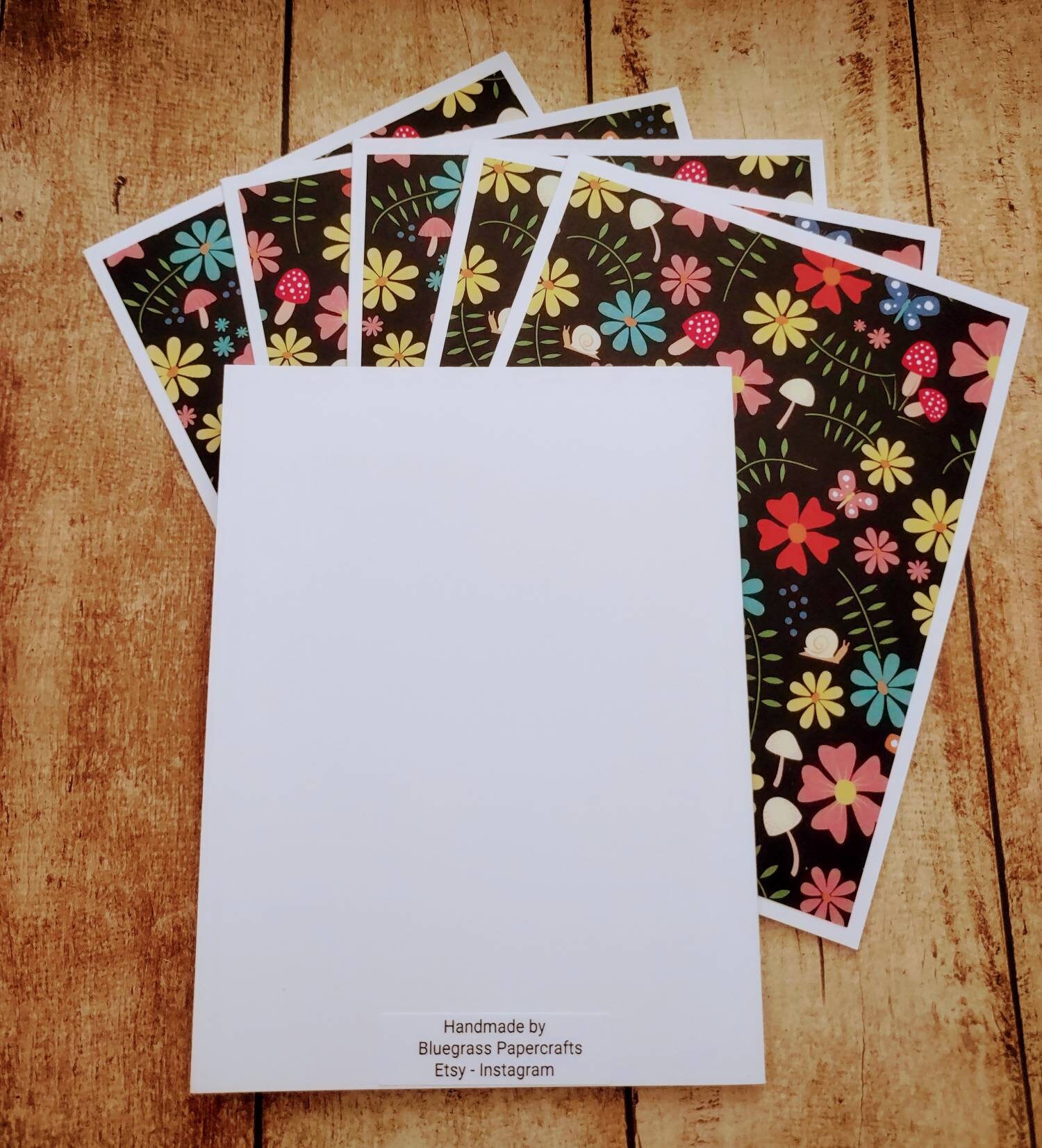 Set of 6 Floral and Mushroom Notecards With Envelopes, Love Notes ...