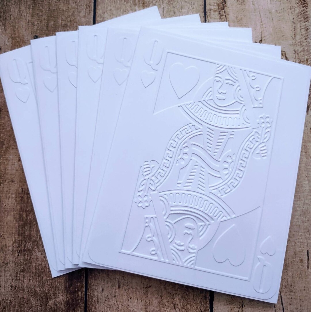 Set of 6 Queen of Hearts Embossed Note Cards With Envelopes Cards Deck ...