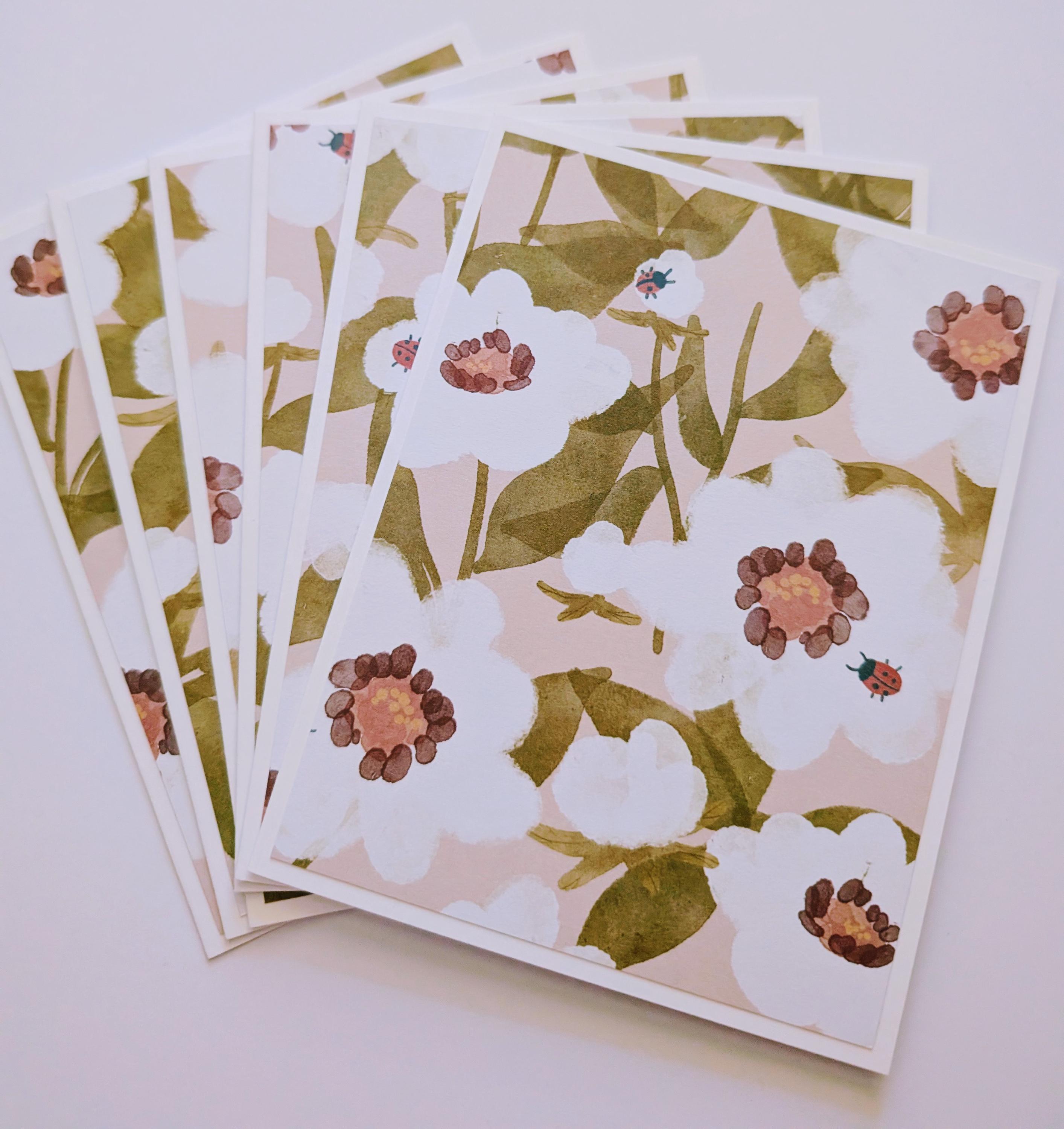 Handmade Assortment Set of 6 Floral Note Cards With Envelopes, Love ...
