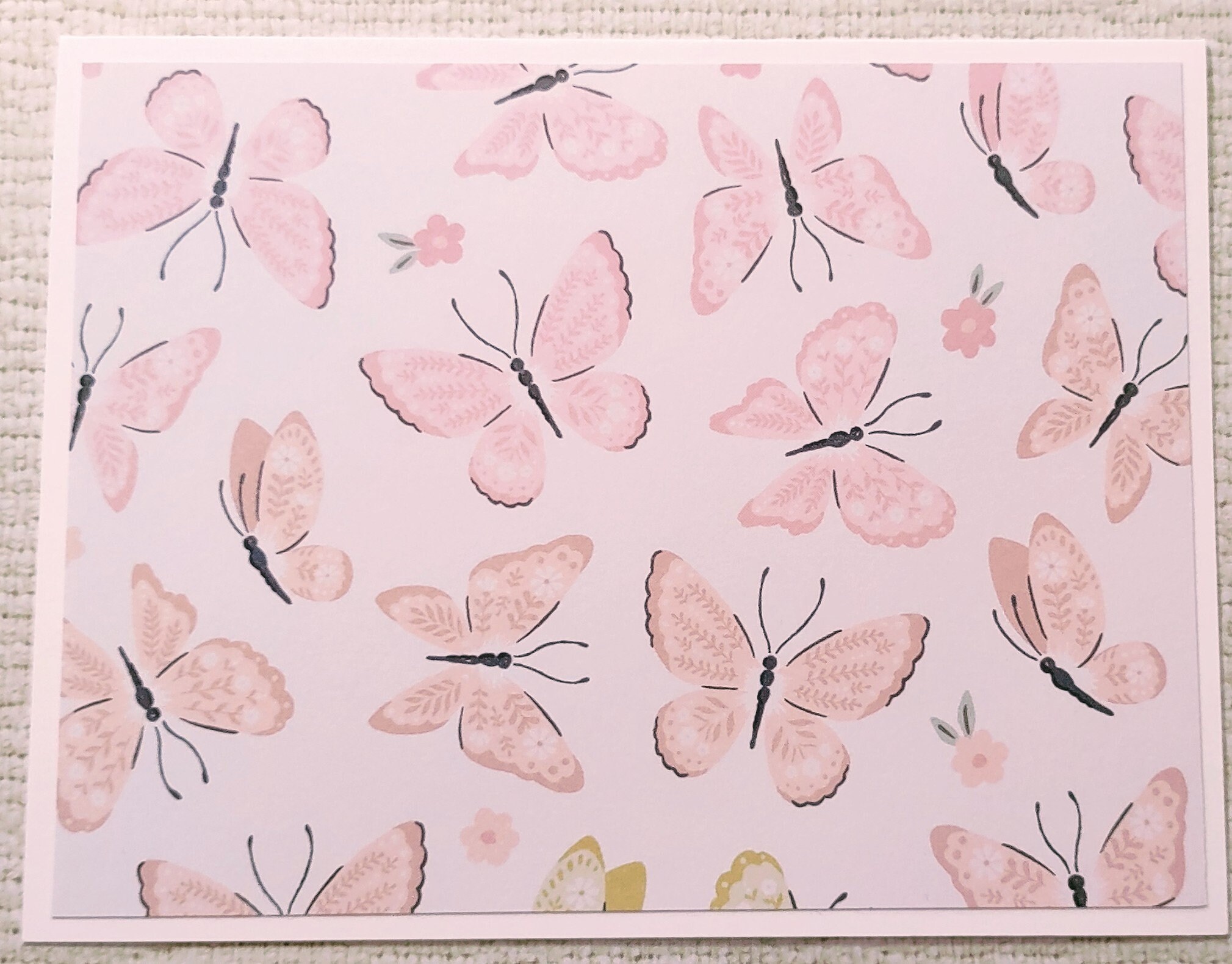 Colorful Pastel Butterfly Notecards With Envelopes, Set of 6 Assortment ...