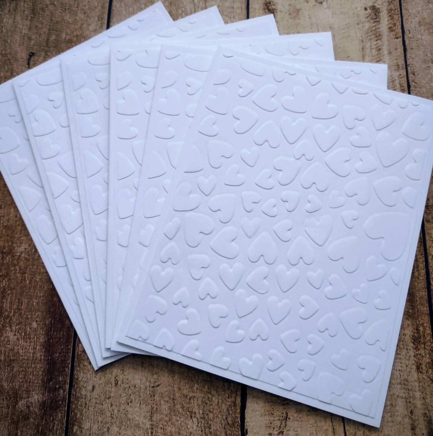 Set of 6 Embossed Hearts Note Cards With Envelopes Cards Love Cards ...