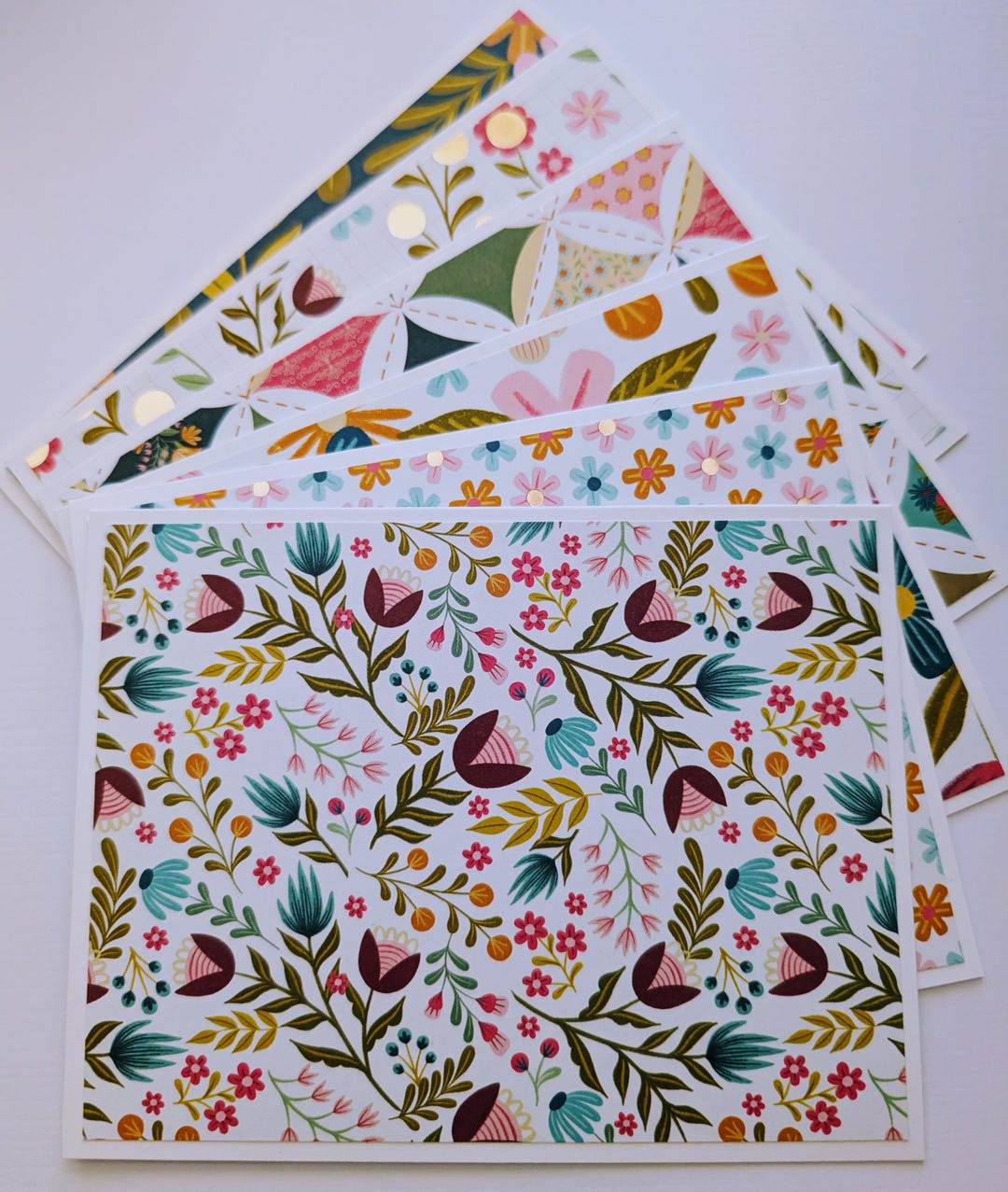 Handmade Assortment Set of 6 Floral Note Cards With Envelopes, Love ...