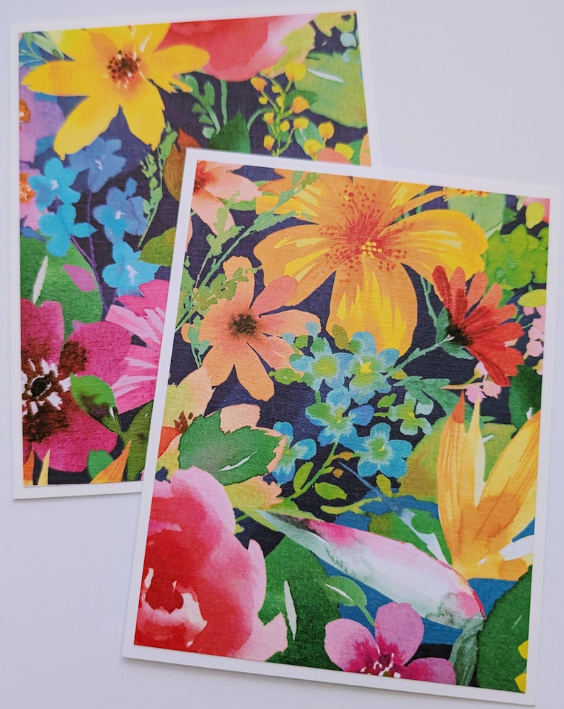 Handmade Assortment Set of 6 Floral Note Cards With Envelopes, Love ...