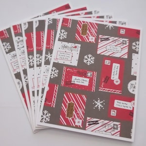 Set of 6 Letters to Santa Merry Christmas Cards Blank Notecards with Envelopes Holiday Cards Winter