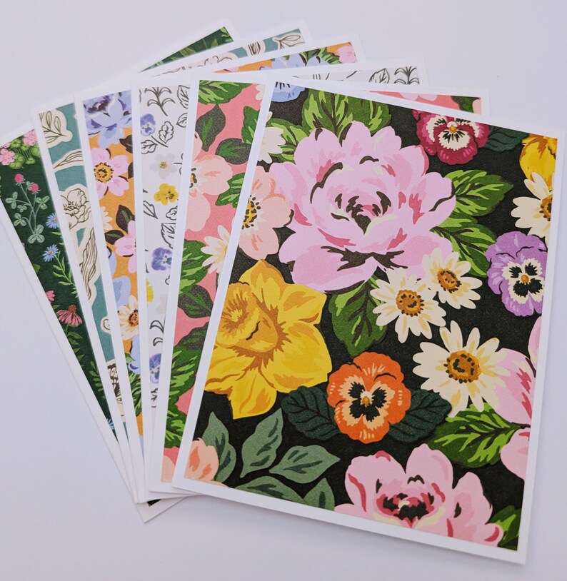 Handmade Assortment Set of 6 Floral Note Cards With Envelopes, Love ...
