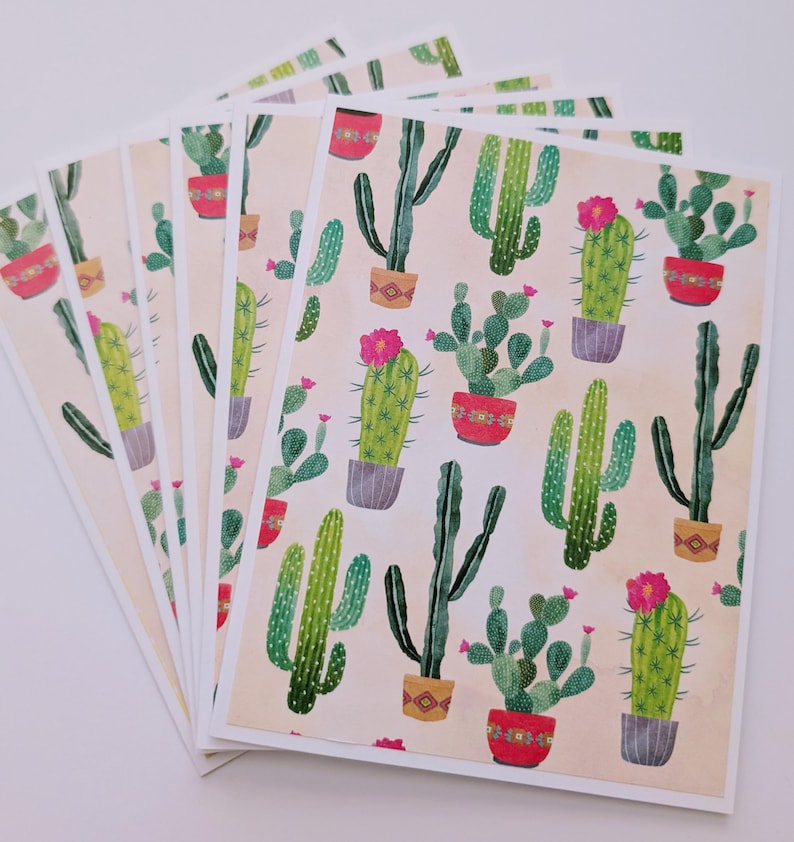 Handmade Set of Saguaro Cactus Blank Note Cards With Envelopes - Etsy