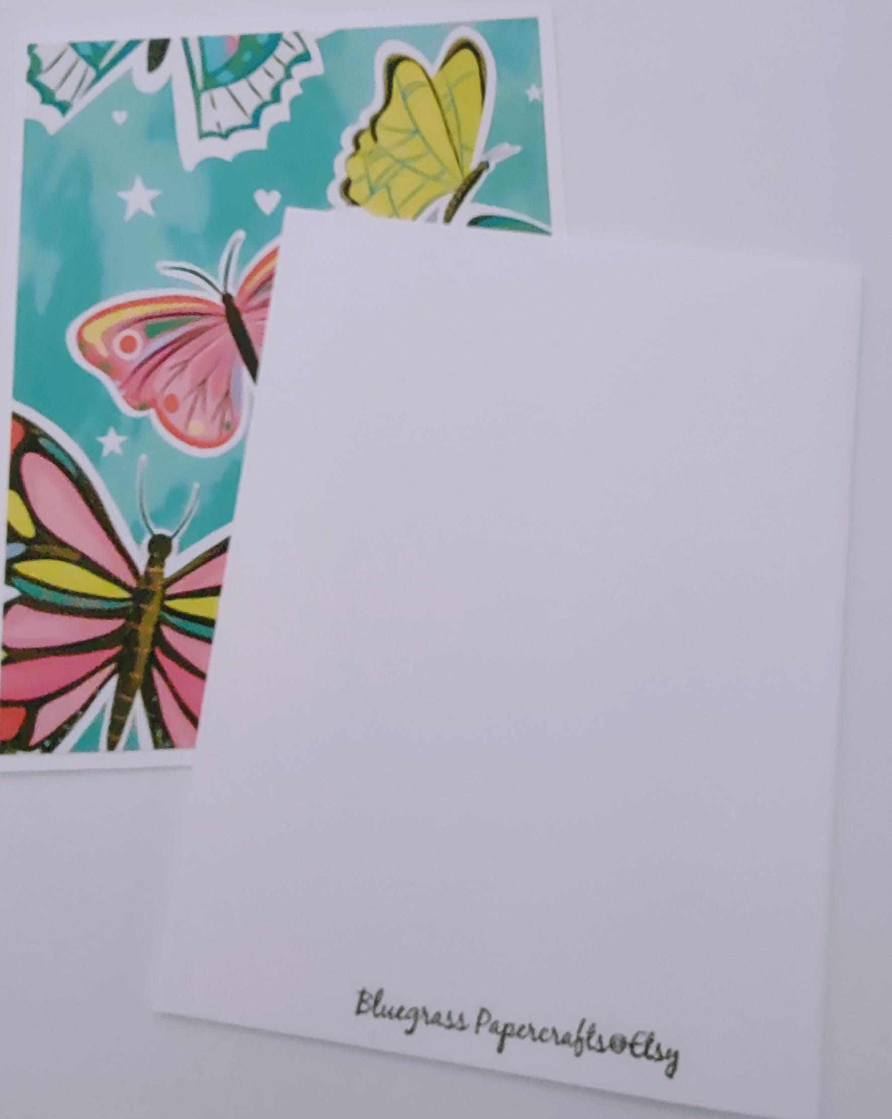 Set of 6 Colorful Butterfly Notecards With Envelopes, Love Notes - Etsy