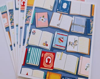 Handmade Set of 6 Books Journals Note cards with Envelopes, Correspondence Happy Mail