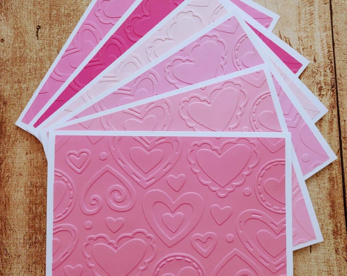 Heart Note Cards Stationery Set of 10 Cards in White or Light Ivory ...