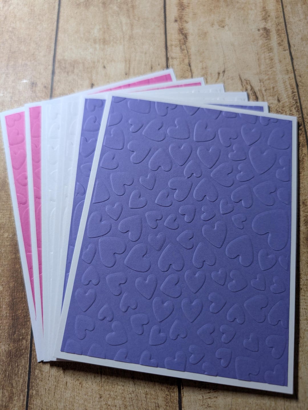 Set of 6 Embossed Hearts Note Cards With Envelopes Cards Love Cards ...