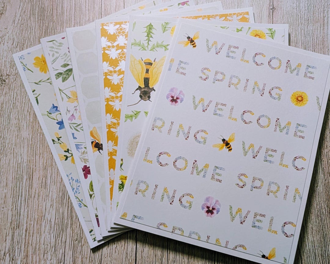 Note Clip Spring Set of 6 Blank Spring Note Cards With Envelopes, Spring Notes Easter ...